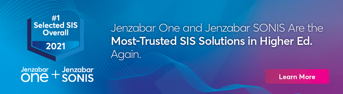 Jenzabar One and Jenzabar SONIS are the most-trusted SIS solutions in higher ed