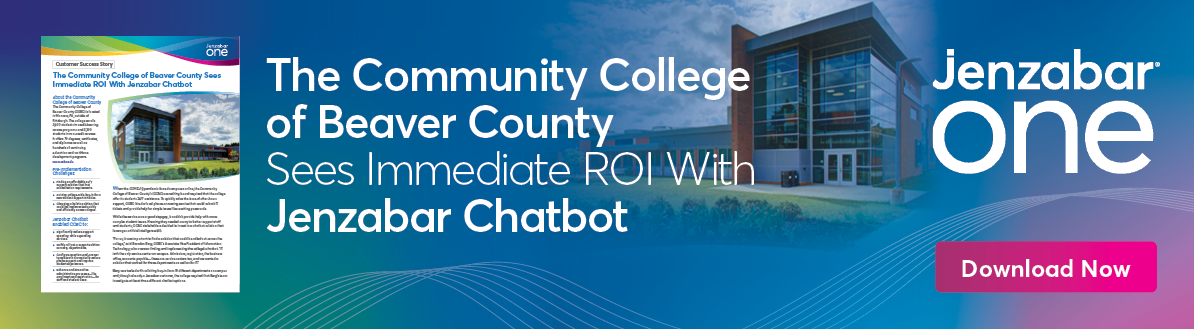 The Community College of Beaver County implemented Jenzabar Chatbot 